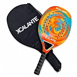 Raquete Para Beach Tennis Profissional Em Fibra Carbono Com Capa Protetora