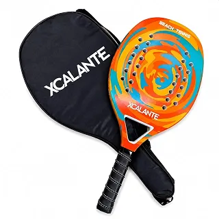 Raquete Para Beach Tennis Profissional Em Fibra Carbono Com Capa Protetora