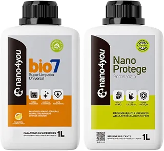 Kit Limpeza e Proteção Porcelanato Bio7 e Nano Protege 1L - Kit Completo - Nano4you