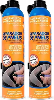 Reparador de Pneus Com Ou Sem Câmara 400ml Selante e Inflador Instantâneo Tecbril (1)