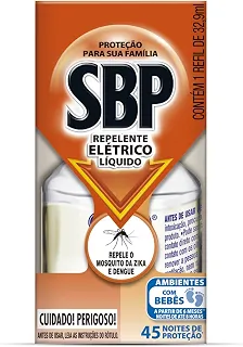 Refil de Repelente Elétrico Líquido SBP, 45 Noites, 35ml, 1 Unidade