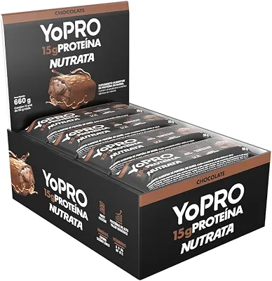 Barra YoPRO Sabor Chocolate - Nutrata Display C/ 12 Barras de 40g