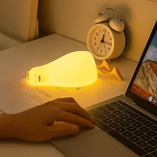 Luminária Abajur LED Noturna de Pato de Silicone Recarregável USB Sensor de Toque Ideal para Quarto Infantil, Amamentação, Leitura, Presentes e Decoração Fofa - SHACK.