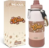 MODUS Garrafa Térmica Esportiva De Aço Inoxidável Com Isolamento A Vácuo De 950ML (Gradiente Branco-Cinza)