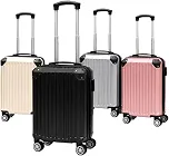 Mala de Viagem de Bordo 10 kg Expansível em ABS, Rodas Duplas 360° e Cadeado com Senha - Preto