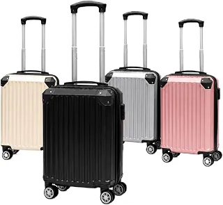 Mala de Viagem de Bordo 10 kg Expansível em ABS, Rodas Duplas 360° e Cadeado com Senha - Preto