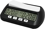 Relógio de xadrez digital profissional, temporizador portátil para jogos de tabuleiro com alarme e atraso Fischer, display de 4 modos para contagem crescente/decrescente para xadrez e go – alimentado