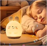 Ruído Branco para Bebês, Coelho Bonito Máquina Portátil de Ruído + 7 Cores de Luz Noturna, Ajuda Dormir e Acabar Choro de Recém-Nascido, Mini máquina de Ruído Branco para Bebês, Crianças e Adultos
