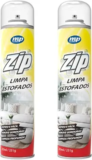 Kit 2 Limpa Estofados Spray Zip Clean 300ml / 251g Remove Lavagem à Seco Mundial Prime
