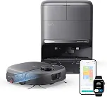 eufy C28 Robô Aspirador e Passa Pano, Rolo Esfregão Autolimpante em Tempo Real, 30 cm Cabelo 0 Enrolados, Estação de Lava e Seca com Alta Temperatura, Evita Obstáculos com IA e LiDAR, 15000 Pa, 127V