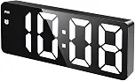 Relógio Despertador Digital LED Temperatura Soneca controle de voz 12/24H