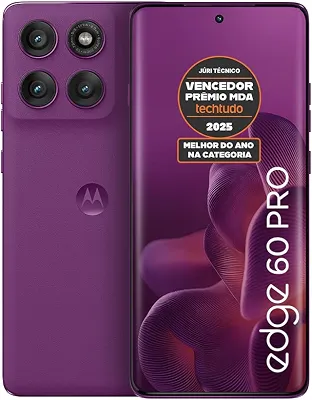 Smartphone Motorola Edge 60 PRO 5G - 256GB 24GB (12GB RAM+12GB Ram Boost) Tela Quad-Curve moto AI 50MP Sony Camera ultrarresistencia militar IP68 + IP69 - Violeta