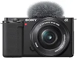 Sony Alpha ZV-E10L - Câmara vlog sem espelho de lentes intercambiáveis com lente de kit Power Zoom de 16-50 mm f/3,5-5,6, ecrã de ângulo variável para vlogging, cor preta
