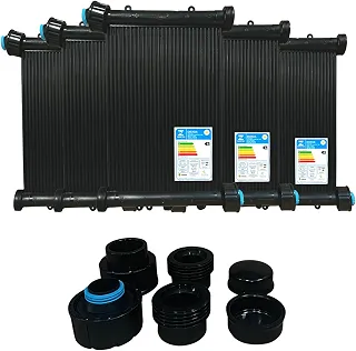 Kit Aquecedor Solar para Piscina até 5000 Litros TS Solar com 5 Placas Coletoras de 3 Metros, Conexão de Rosca e Kit de Instalação