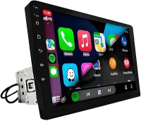 CENTRAL MULTIMÍDIA, MP5 1 DIN TELA DE VIDRO IPS 9" FULL TOUCH, FM, USB, SD, AUXILIAR, BLUETOOTH, ESPELHA ANDROID E IOS COM CARPLAY E ANDROID AUTO, CONECTIVIDADE COM OU SEM FIO