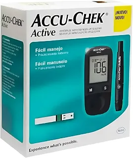 Kit Medidor de Glicose Roche Accu-Chek Active, Preto, 1 Unidade