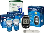 On Call Plus II: Kit Glicose - Monitor + 100 Tiras + 100 Lancetas