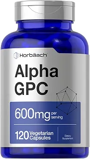 Alpha GPC 600mg | 120 Capsules | Vegetarian, Non-GMO & Gluten Free Choline Supplement | Supports Healthy Memory, Focus and Clarity | by Horbaach