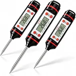 Termômetro Digital TP101 para Cozinha até 300°C, Medidor de Temperatura com Haste Inox e Display LCD, Ideal para Carnes, Churrasco, Doces, Óleo, Leite, Forno, Alimentos e Confeitaria, Uso Geral Fácil!