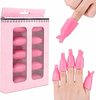 Kit 20 Dedeiras Clips para Remoção de Unhas Gel Acrigel Fibra Alongamento Reutilizáveis