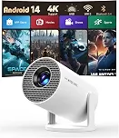 Magcubic Mini projetor HY300PRO com WiFi e Bluetooth, suporte 4K, projetor portátil inteligente, pedra chave automática, controle de voz, rotação de 180 graus, proyector de vídeo doméstico Android 11