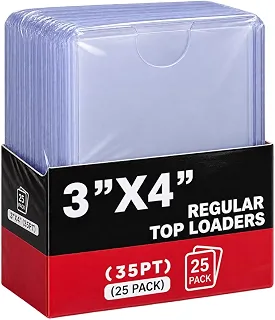 Toploader 35pt Rígido 3x4 Protetor de Cartas TCG 25 Unidades (Ranhura em U)