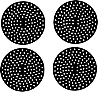 Kit 4 Tapetes Preto de Silicone Protetor para Fogão de Indução, Redondo, 19 cm, Suporta até 230°C