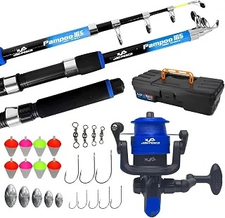 Kit de Pesca Jaú Pesca Vara Telescópica 1,65m + Molinete JP250 + Acessórios