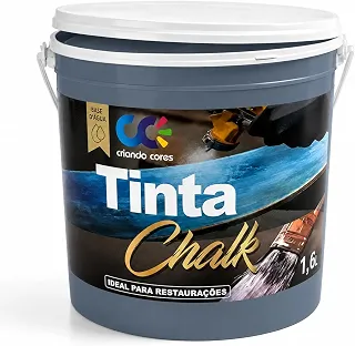 Tinta Chalk 1,6Kg Restauração Universal ideal para Madeira, PVC, Móveis, Ferro, Vidro, Plástico (Azul Petroleo)