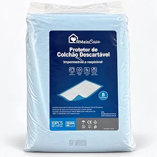 Protetor Colchão Lençol Geriatrico Absorvente Descartável Colchão Sofá Cadeira de Rodas 80x150cm 10 Unidades