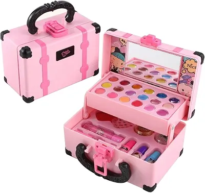 Conjunto De Maquiagem Infantil Lavável 32 Peças Com Estojo