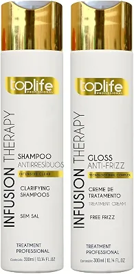 Kit Escova Progressiva Infusion Therapy Toplife Profissional 2x300ml
