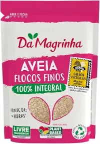 Aveia Da Magrinha 250g – Flocos Finos, Integral, Fonte de Fibras, Sem Lupas de Alto Teor, Ideal para Mingaus, Receitas e Café da Manhã Saudável