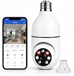 Câmera Lâmpada WiFi 360° Full HD 1080p Yoosee, Câmera de Segurança IP PTZ Giratória, Visão Noturna Colorida, Detecção de Movimento, Áudio Bidirecional, E27, Bivolt, App Celular