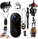 Câmera de motocicleta 4K, colar POV magnético mãos-livres, câmera de ação à prova d'água, tamanho do polegar, câmera de capacete para bicicleta, motocicleta, ciclismo ao ar livre e esportes