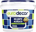 Rejunte Acrílico Euro decor Cores Porcelanato - Selador Impermeável de Alta Resistência Contra Mofo e Fungos - Ideal para Banheiros, Cozinhas e Áreas Internas - Acabamento Premium (Preto, 1KG)