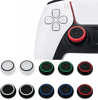 Kit com 10 Grips de silicone para Controle, Compatível com PS2, PS3, PS4, PS5, XBOX,Nintendo switch e Steam Deck Protetor Analógico com Anéis Coloridos