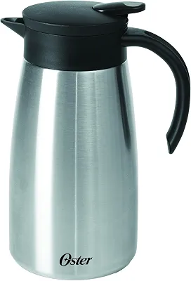 OSTER GARRAFA TÉRMICA EM AÇO INOX 1000ML CASSELBECK– CORPO E CÁPSULA EM AÇO INOXIDÁVEL E TAMPA COM ALÇA EM BAQUELITE