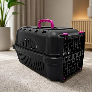Caixa De Transporte Pet Para Cães Gatos Coelhos N2 Rosa - Durapets