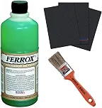 Removedor De Ferrugem Ferrox 500ml + Pincel + Lixa Ferro