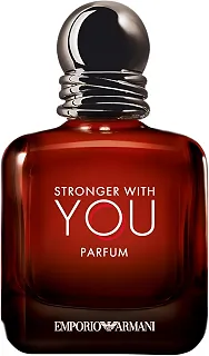 Armani Beauty, Stronger With You Parfum, Giorgio Armani Perfume Masculino, Fragrância Fougère Ambarada e Amadeirada com Notas de Baunilha Picante, Couro, Pimenta Rosa e Lavanda