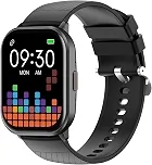 Relógio Digital Feminino Masculino Smartwatch Inteligente Bluetooth, Full Touch a Prova d 'água IP68 com 120+ Modos de Exercício e Esporte, Preto