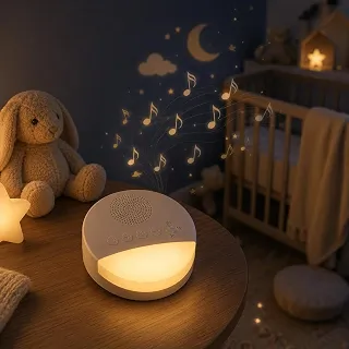 Aparelho de Ruído Branco Premium com Luz Noturna, Máquina com 20 Sons Relaxantes para Dormir, Som de Útero para Bebê Temporizador Inteligente 15/30/60 min Recarregável Portátil