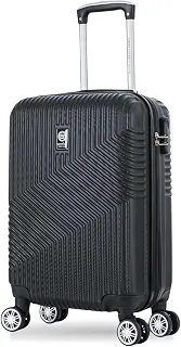 Mala de Bordo de Viagem Rígida ABS 4 Rodas 360º com Segredo Leve Resistente Flexível Antifurto [Geometric] (Preta, Pequeno)