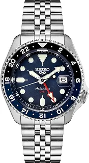 Relógio automático masculino - 5 - esportes - com calendário de data, ponteiros e marcadores luminosos, 100 m resistente à água