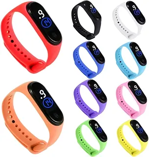 Conjunto de 10 Relógio Digital LED Unissex com Pulseira de Silicone