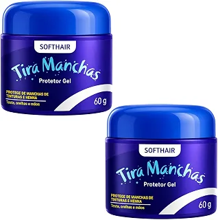 Kit 2 Tira Manchas Protetor Gel Softhair Tintura Henna Testa Orelhas Maos Removedor Pele Cabelo 60g