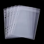 5 inserções de bolsos para fichário com um bolso, tamanho A5, pasta de fichário de 6 furos para armazenamento de matrizes e selos, protetores de sacos transparentes de PVC à prova d'água para matrizes