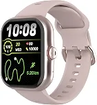 SmartWatch GPS, Relogio Smartwatch Feminino e Masculino, 1,85 polegadas HD, chamada Bluetooth, Esportivos relógio com voz por IA, Compatível com Android iOS, 2 Pulseiras (ROSA)