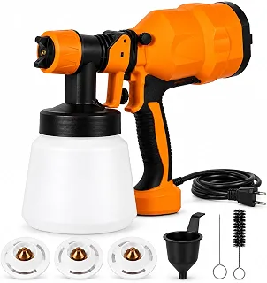 Pistola Elétrica Para Pintura HVLP, 650W, 1200 mL, 3 Bicos, Laranja (220v)